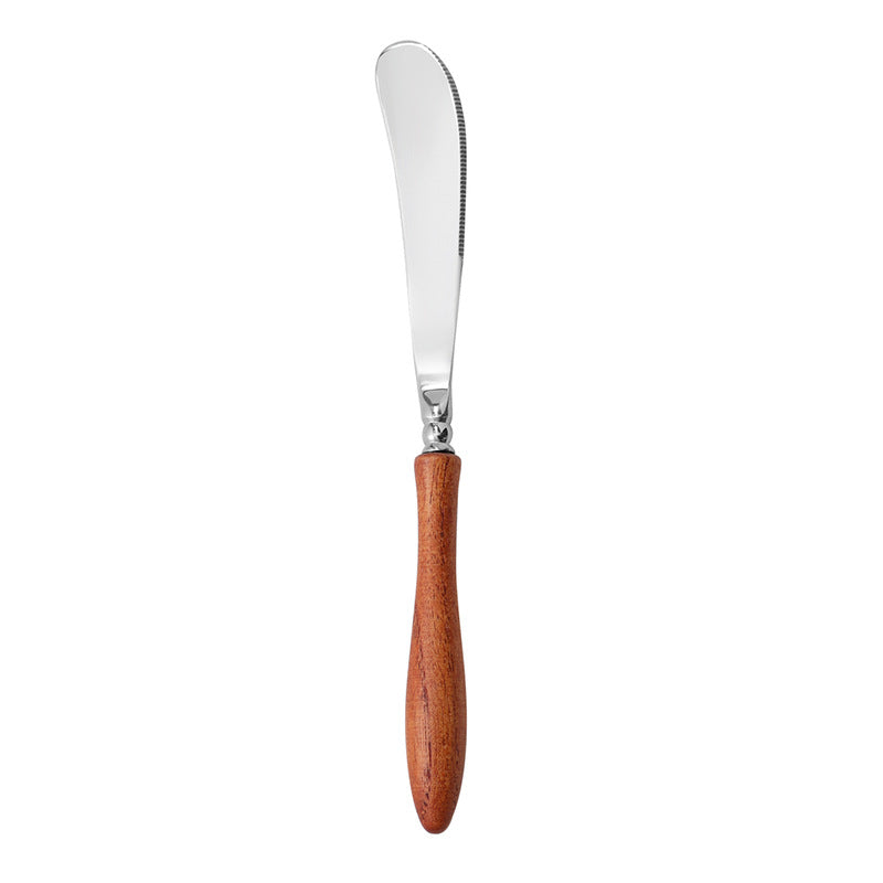 Stainless Steel Rosewood Wooden Handle Knife Fork And Spoon Wooden Tableware Set - Main Knife - Wooden tableware