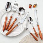 Stainless Steel Rosewood Wooden Handle Knife Fork And Spoon Wooden Tableware Set - Wooden tableware