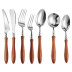 Stainless Steel Rosewood Wooden Handle Knife Fork And Spoon Wooden Tableware Set - Wooden tableware