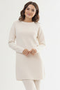 Stone Detail Knitted Tunic | Ecru – NEOMODEST product image 1