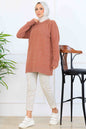 Stone-Detail Knit Tunic in Rose – NEOMODEST, image 1