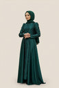Stone Detailed Evening Dress | Emerald Green – NEOMODEST, image 1