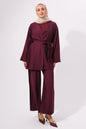 Stone Embellished Two-piece Set | Claret Red – NEOMODEST product image 1
