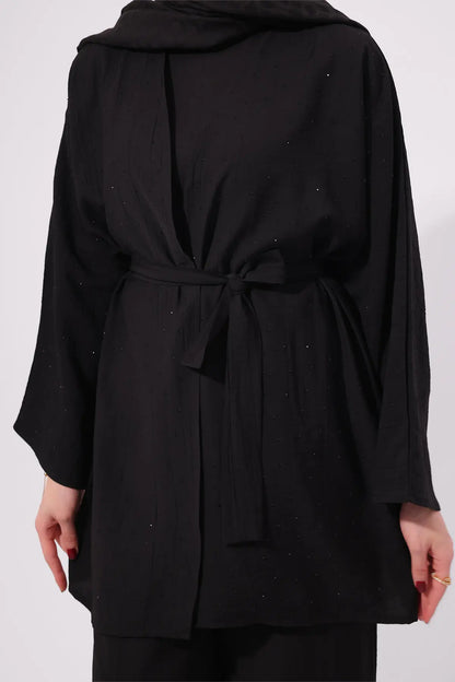 Stone Embellished Two-piece Set | Black – NEOMODEST product image 2