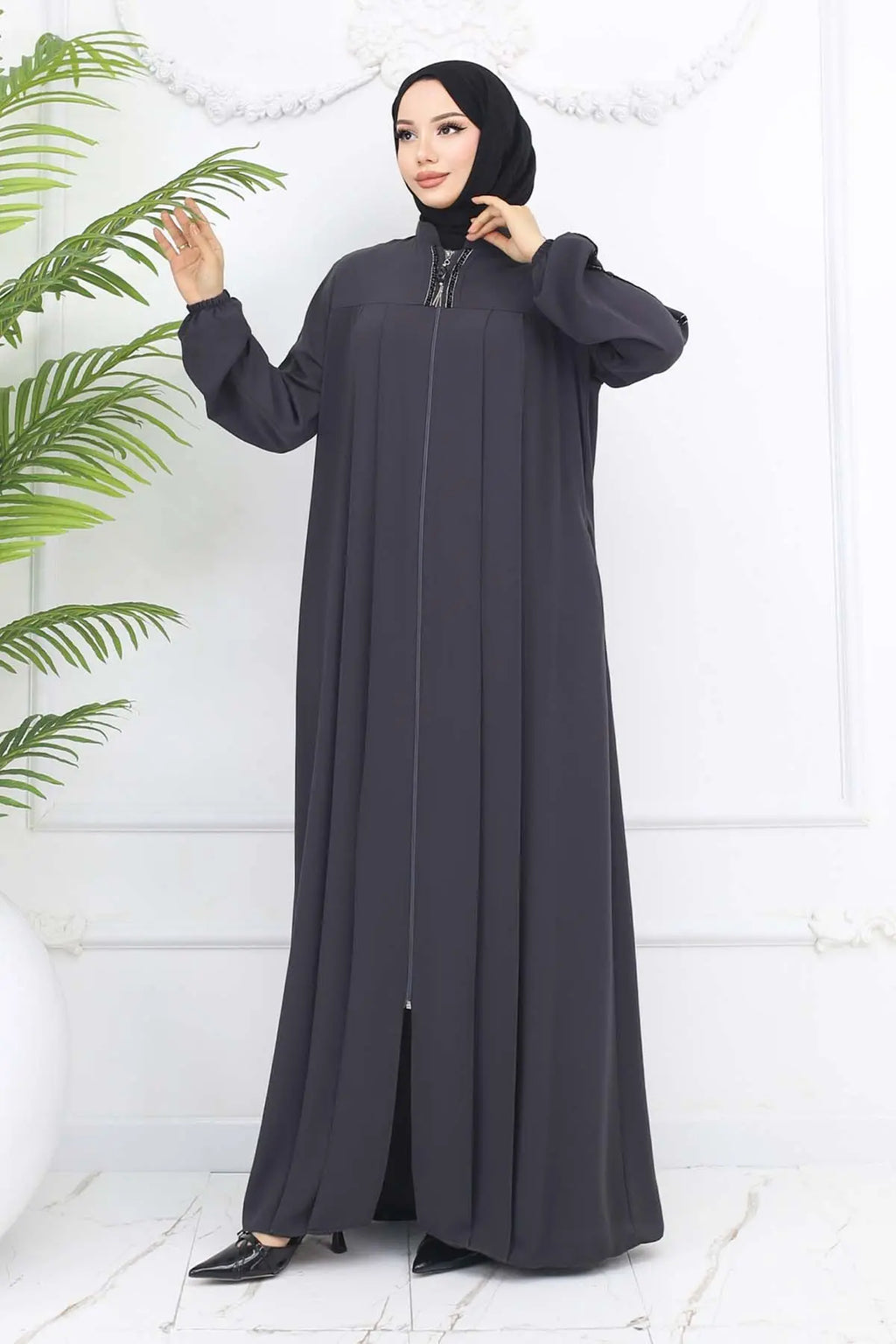 Mec Stripe Detailed Robe Abaya