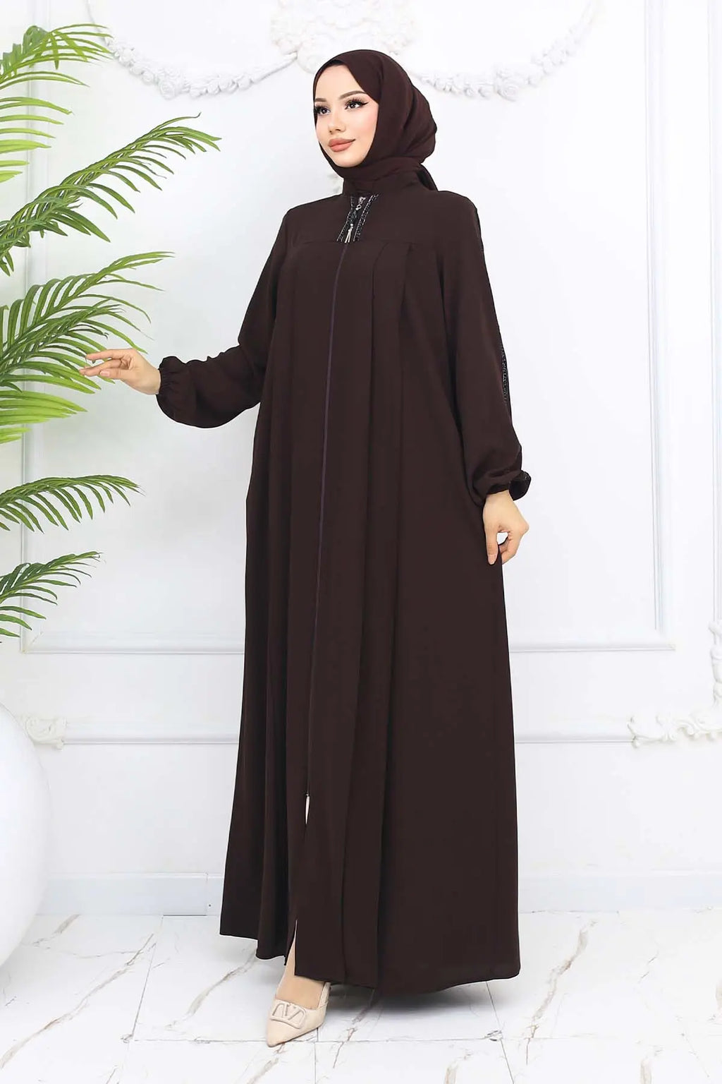 Mec Stripe Detailed Robe Abaya