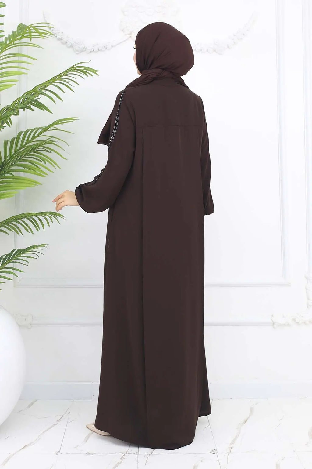 Mec Stripe Detailed Robe Abaya