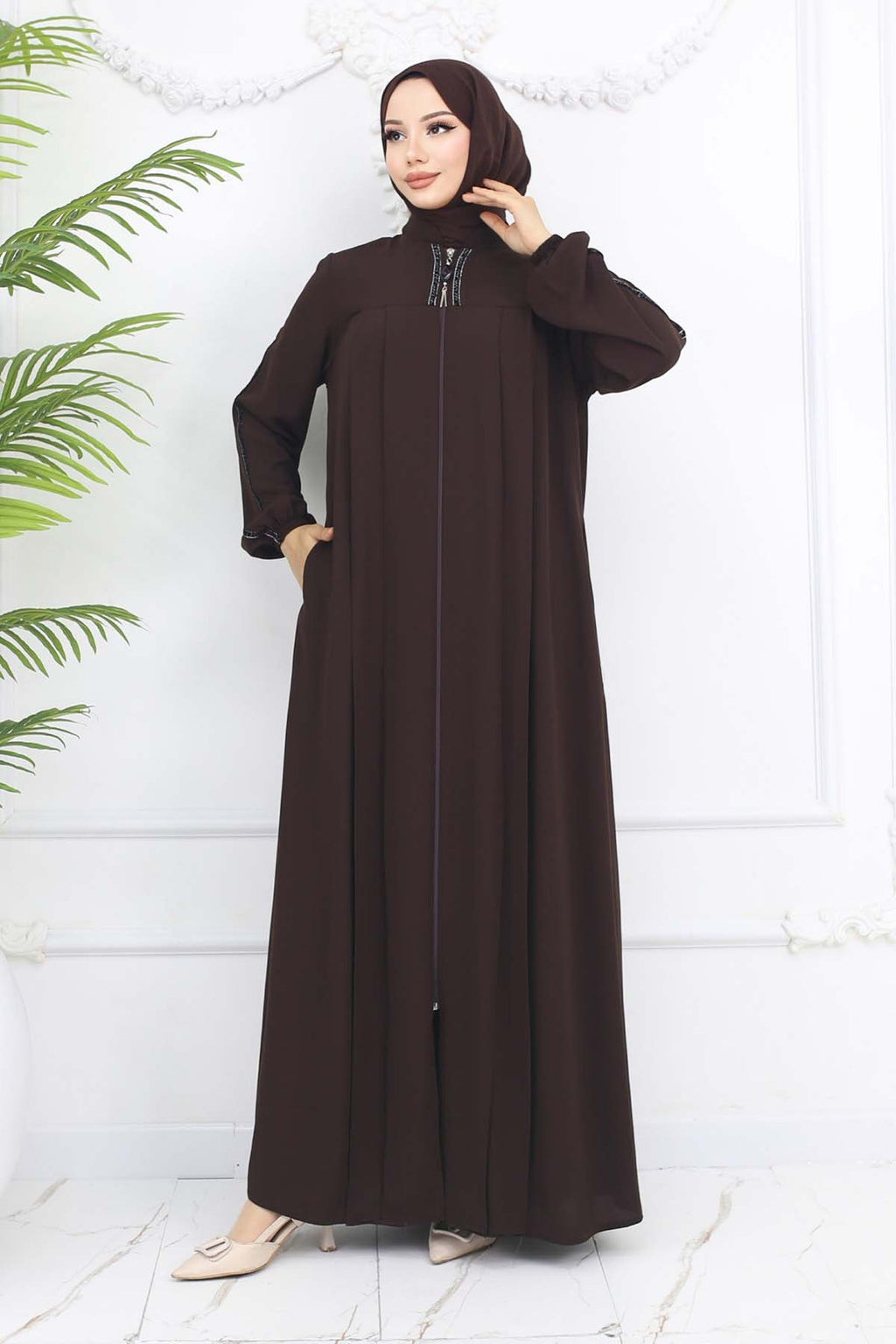 Mec Stripe Detailed Robe Abaya