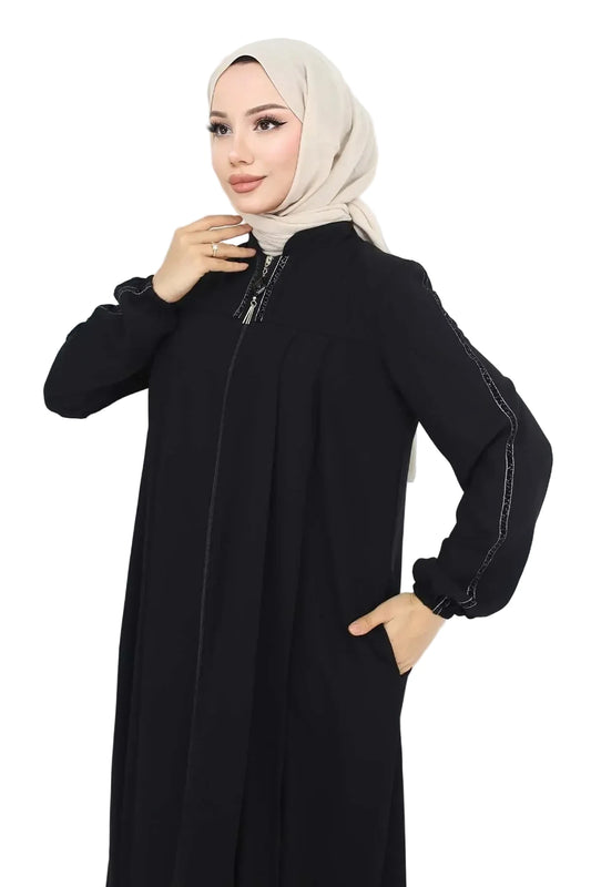 Mec Stripe Detailed Robe Abaya