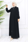 Mec Stripe Detailed Robe Abaya