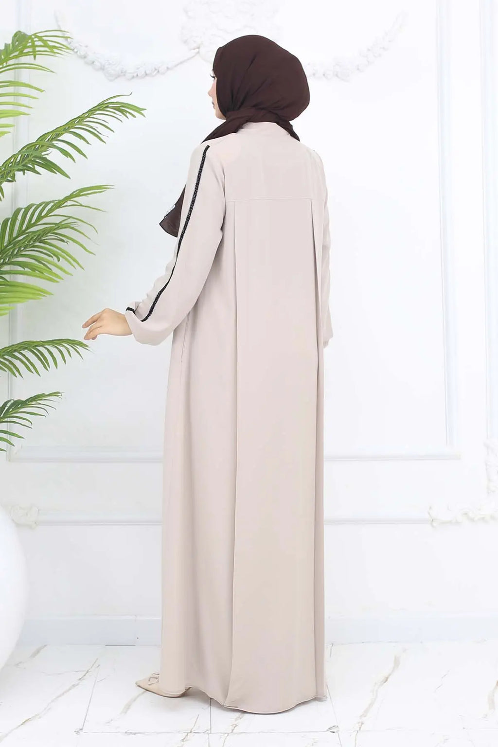 Mec Stripe Detailed Robe Abaya