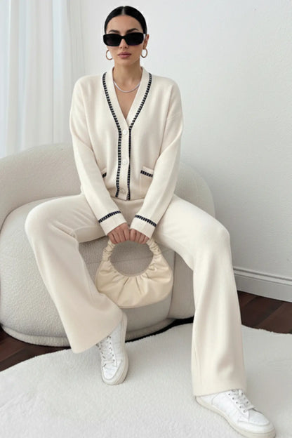 Striped Jacket Co-ord Set in Beige – NEOMODEST, image 2