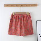 Summer Retro Jacquard Shorts - Red Bunny / L - 2-pieces set