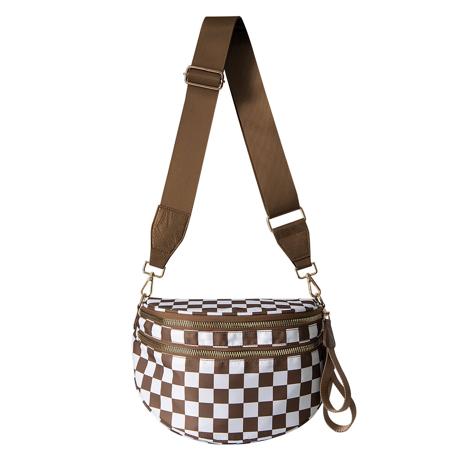 Trendy All-matching Oxford Cloth Large Capacity Bag - Brown Plaid / 30x21x7