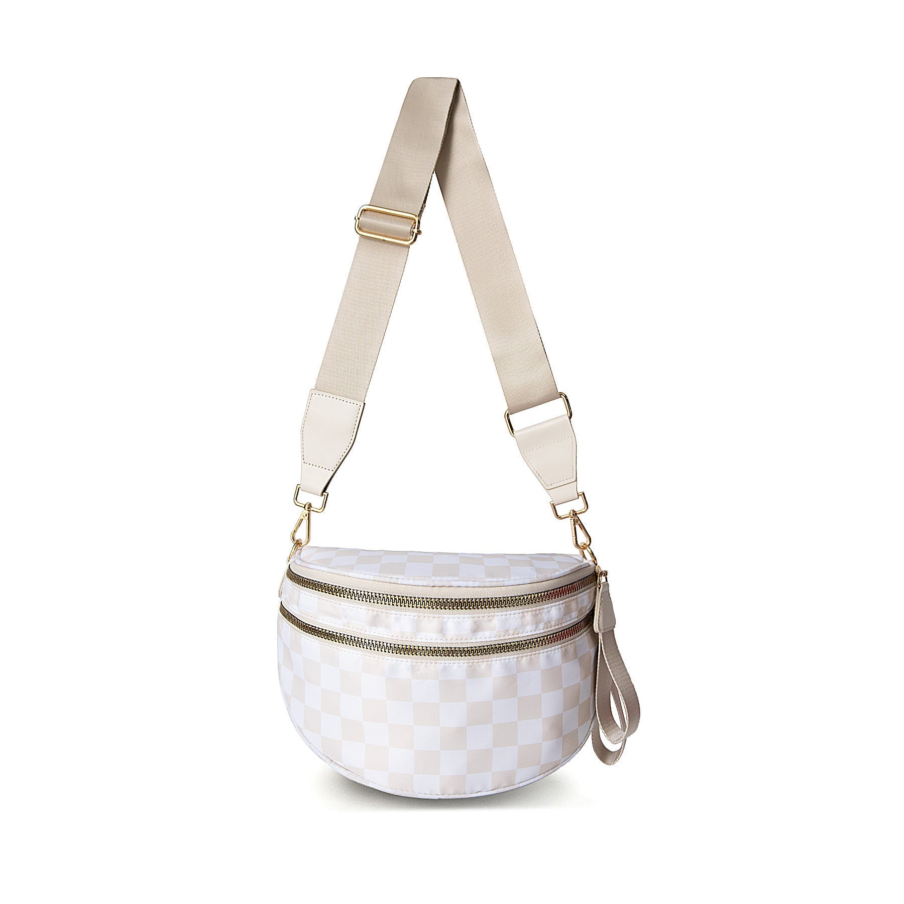 Trendy All-matching Oxford Cloth Large Capacity Bag - Khaki Plaid / 30x21x7