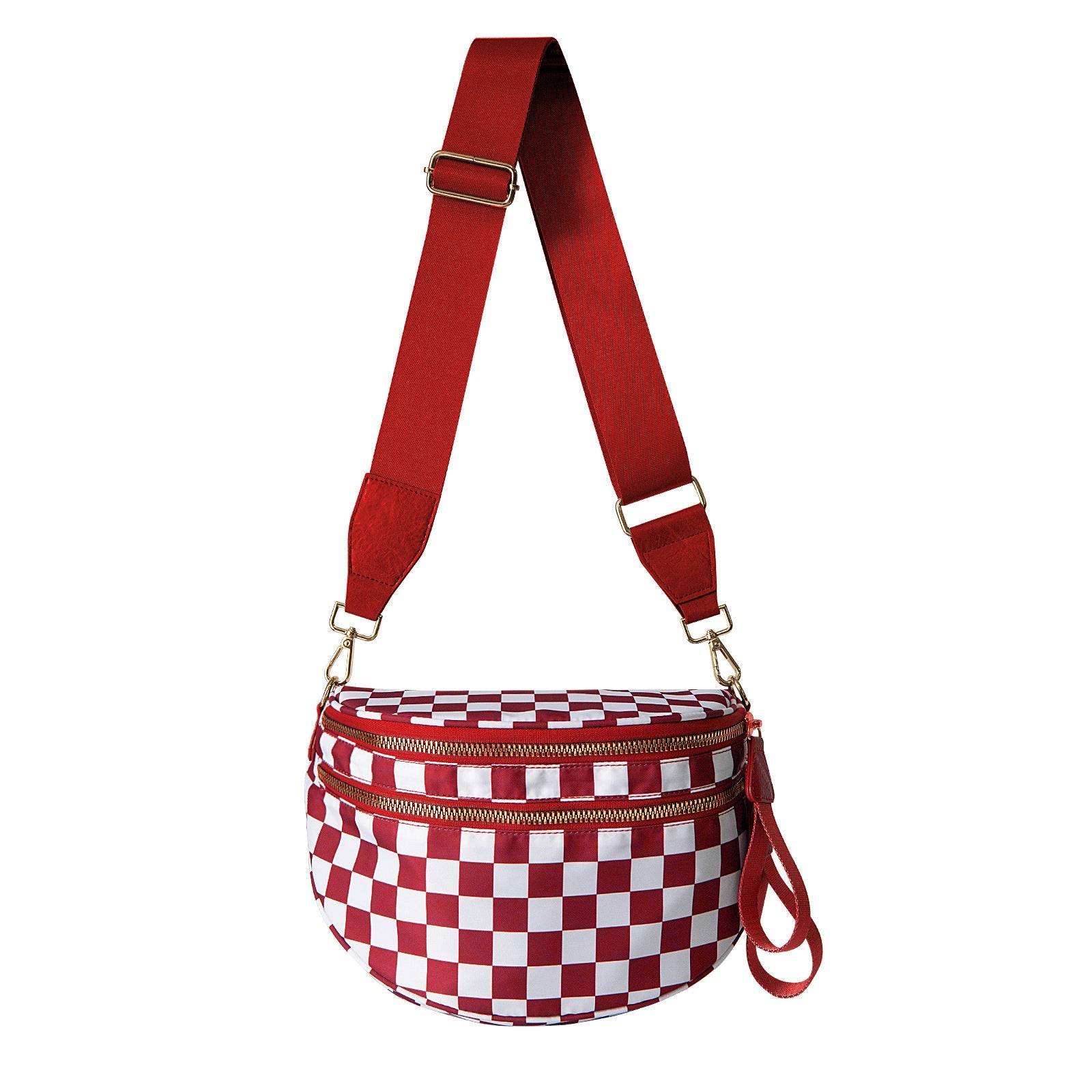 Trendy All-matching Oxford Cloth Large Capacity Bag - Red plaid / 30x21x7
