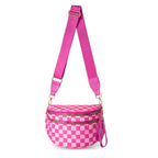 Trendy All-matching Oxford Cloth Large Capacity Bag - Rose Red Plaid / 30x21x7