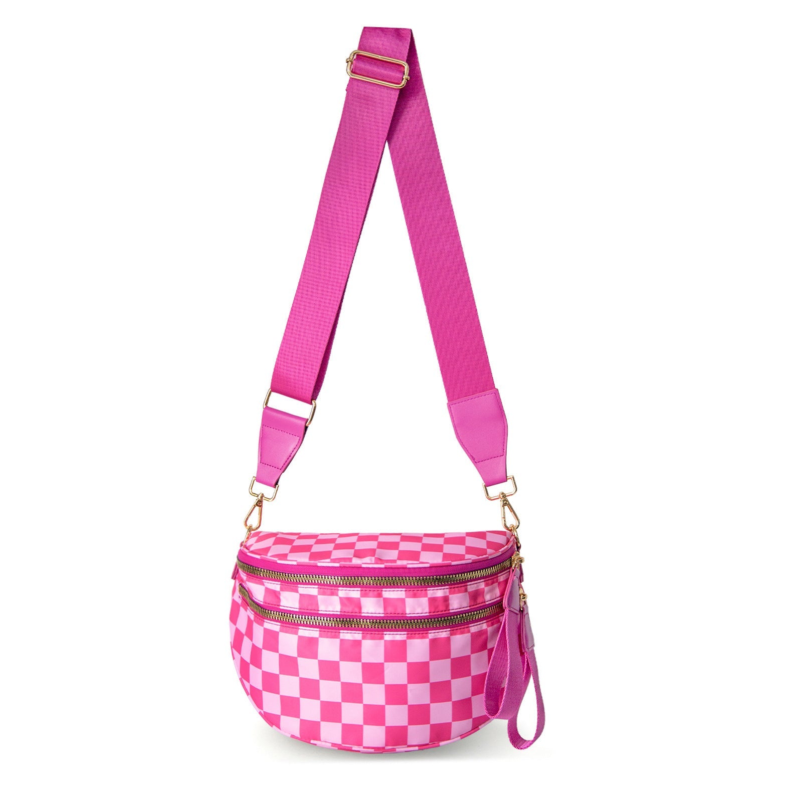 Trendy All-matching Oxford Cloth Large Capacity Bag - Rose Red Plaid / 30x21x7