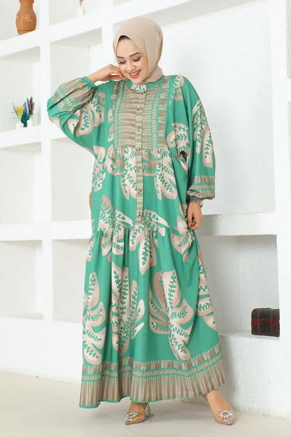 Mec Tropical Patterned Hijab Dress