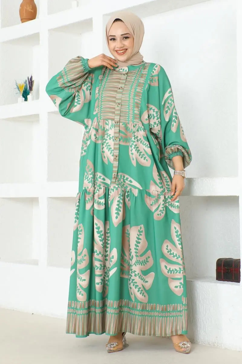 Mec Tropical Patterned Hijab Dress