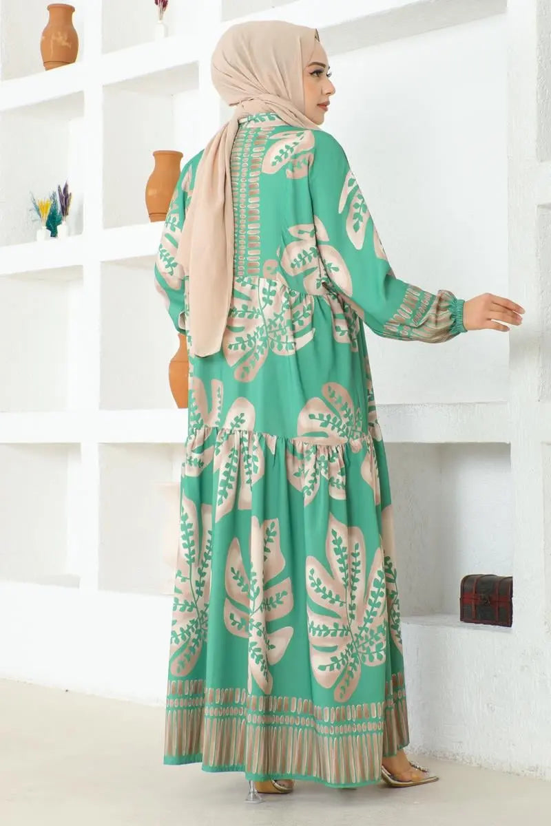Mec Tropical Patterned Hijab Dress