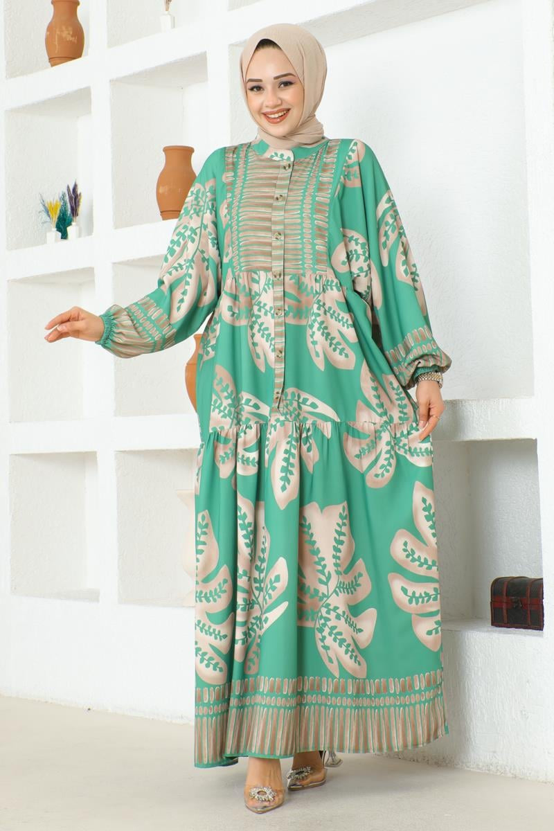 Mec Tropical Patterned Hijab Dress