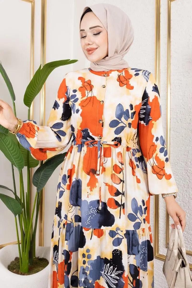 Tunnel Waist Hijab Dress | Anthracite – NEOMODEST product image 3