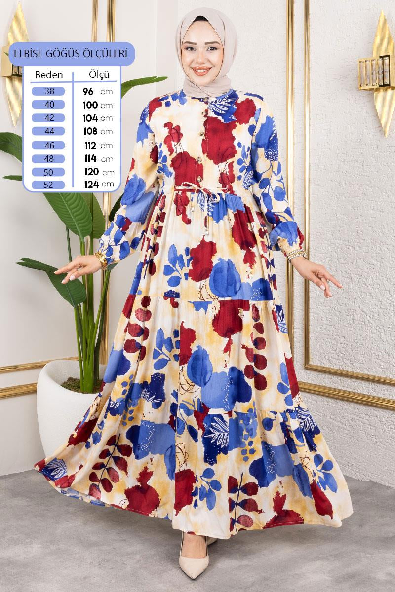 Tunnel Waist Hijab Dress | Indigo – NEOMODEST product image 1