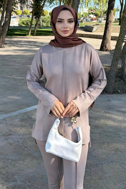 Two-piece Set With Stitching Detail | Vison – NEOMODEST product image 3