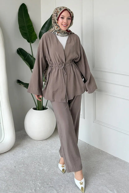 Two-piece Set With Tie | Vison – NEOMODEST product image 3