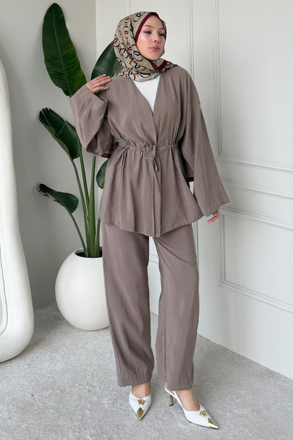Two-piece Set With Tie | Vison – NEOMODEST product image 1