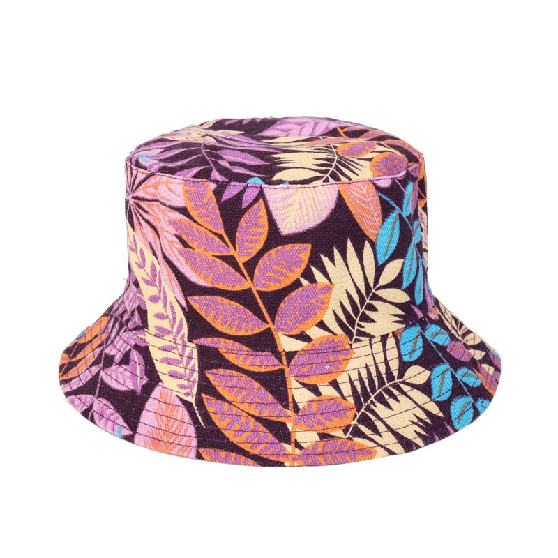 Unisex Bucket Hat Summer Canvas Hat Double-sided Travel Hat - Purple / M - Sun Hat