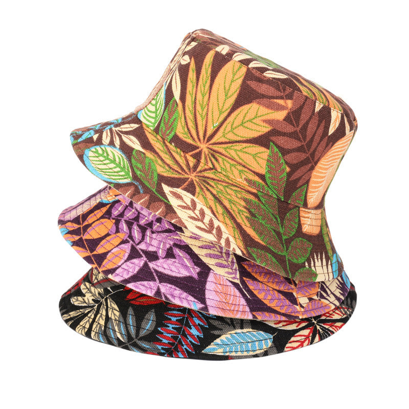 Unisex Bucket Hat Summer Canvas Hat Double-sided Travel Hat - Sun Hat