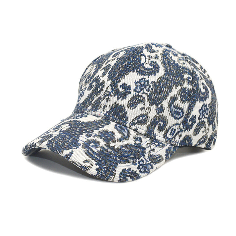 Unisex Paisley Pattern Printed Baseball Cap - Blue / M - Baseball cap