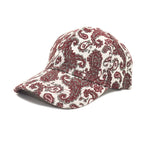 Unisex Paisley Pattern Printed Baseball Cap - Wine Red / M - Baseball cap