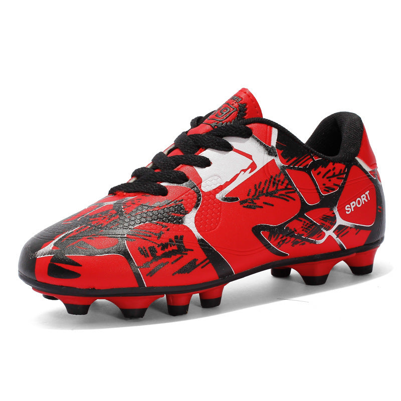 Unisex Premium Sneakers Leather Surface Soccer Shoes - Red Spike / 31 - Soccer shoes