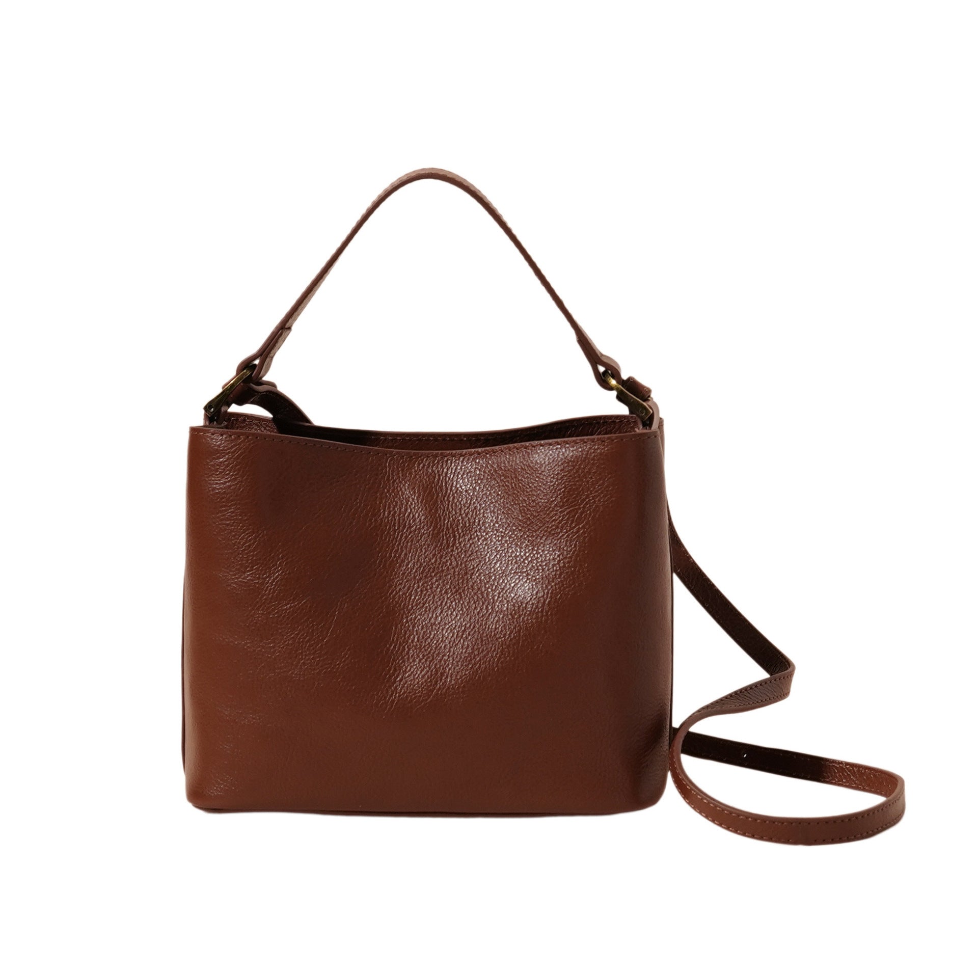 Vintage All-matching Women’s Shoulder Bag Cowhide Leather Handbag - Sugar Brown / 22.5X12X17cm - Shoulder Bag