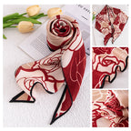 Vintage Print Multipurpose Summer Shawl - Red Rose / 60x160cm - Scarf