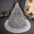 Wedding Dress Lace Trailing Bridal Headdress - White / 3.8x3M
