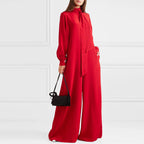 Wide Leg Long Sleeve Luxury Jumpsuit - Jumpsuits