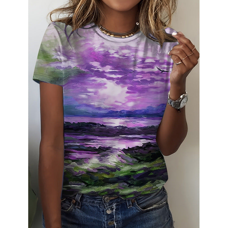 Women’s 3D Printed Casual Short Sleeve Tee - HAI034 / 3XL - t-shirt