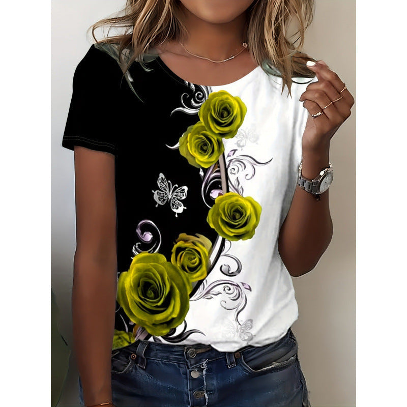 Women’s 3D Printed Casual Short Sleeve Tee - HAI037 / 3XL - t-shirt