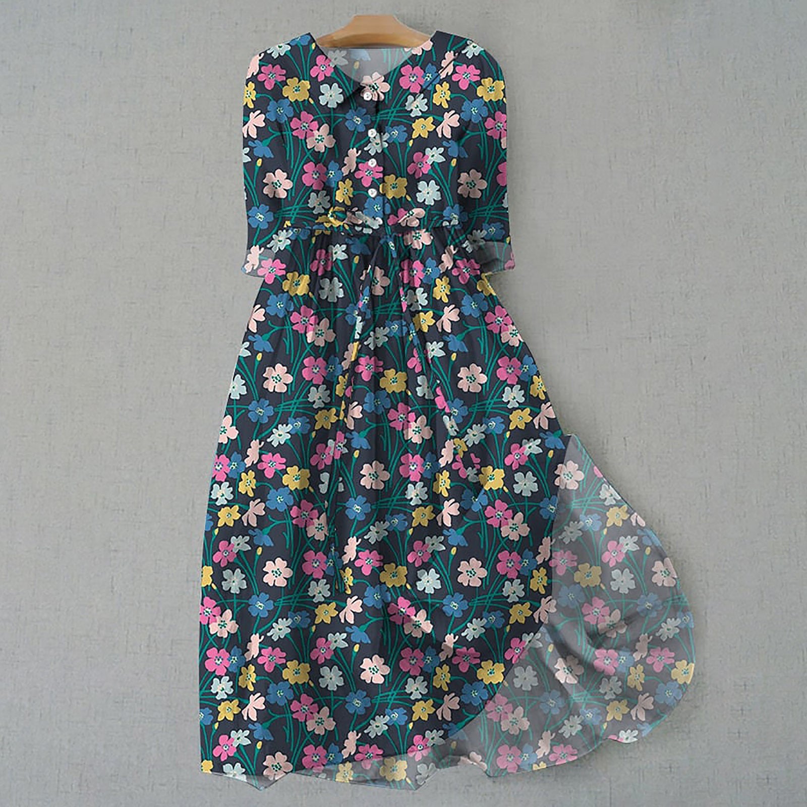 Women’s Bohemian Print Dress - 18 D500 / 4XL