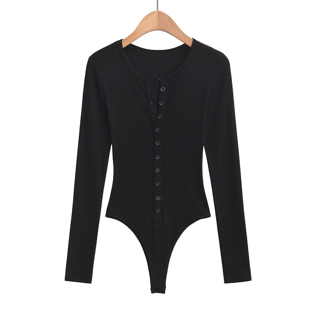 Women’s Breasted Long Sleeve Jumpsuit - L / Black - Ladies’ jumpsuit