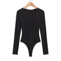 Women’s Breasted Long Sleeve Jumpsuit - L / Black - Ladies’ jumpsuit