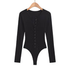 Women’s Breasted Long Sleeve Jumpsuit - L / Black - Ladies’ jumpsuit