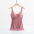 Women’s Breastfeeding Vest with Cross Elastic Bra - Bean Paste / 3XL - Maternity vest