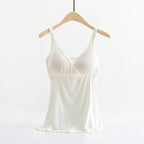 Women’s Breastfeeding Vest with Cross Elastic Bra - White / 3XL - Maternity vest