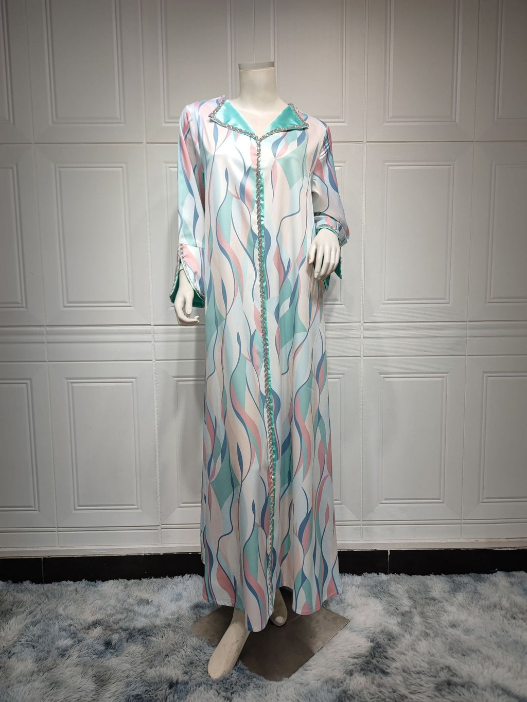 Women’s Casual Djellaba - Gray Blue / L - Abaya dress