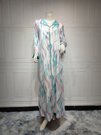 Women’s Casual Djellaba - Gray Blue / L - Abaya dress